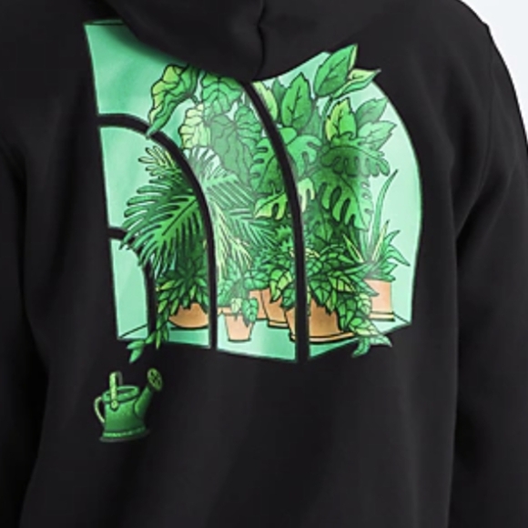 The North Face Crown Shyness Black Hoodie Plant Lover Unisex Mens XS Women S/M - Picture 6 of 13